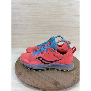 Saucony Peregrine 10 Citron Red Athletic Running Shoes Womens Size 6